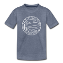 North Carolina Youth T-Shirt - State Design Youth North Carolina Tee - heather blue