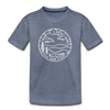 North Carolina Youth T-Shirt - State Design Youth North Carolina Tee - heather blue