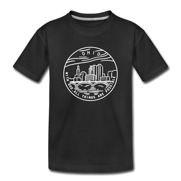 Ohio Youth T-Shirt - State Design Youth Ohio Tee - black