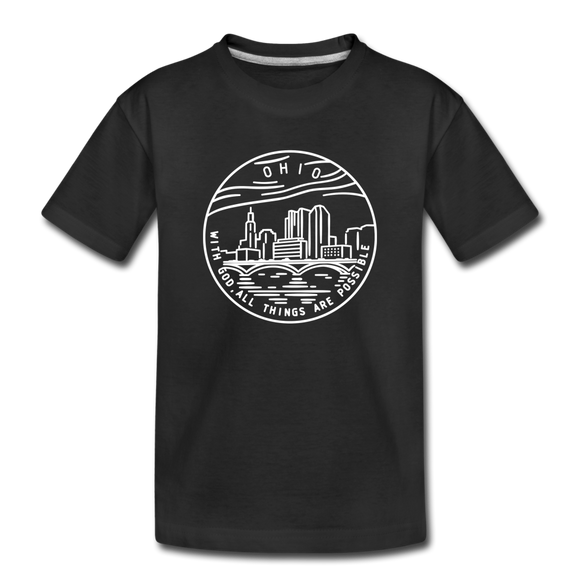 Ohio Youth T-Shirt - State Design Youth Ohio Tee - black