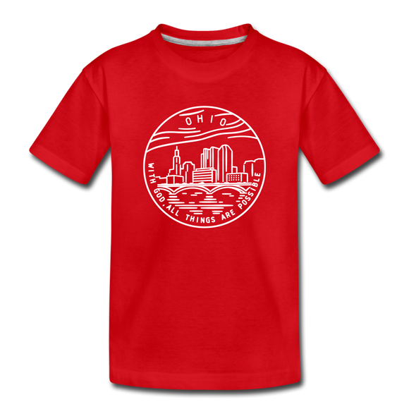Ohio Youth T-Shirt - State Design Youth Ohio Tee - red