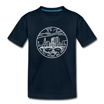 Ohio Youth T-Shirt - State Design Youth Ohio Tee - deep navy