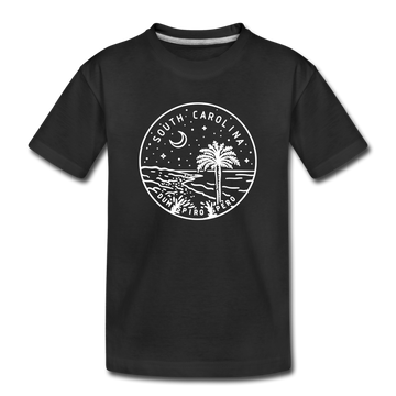 South Carolina Youth T-Shirt - State Design Youth South Carolina Tee - black
