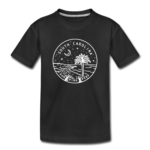 South Carolina Youth T-Shirt - State Design Youth South Carolina Tee - black