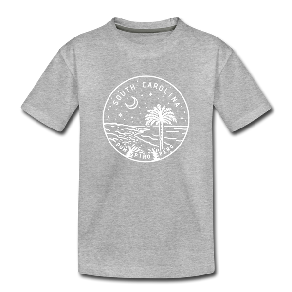 South Carolina Youth T-Shirt - State Design Youth South Carolina Tee - heather gray