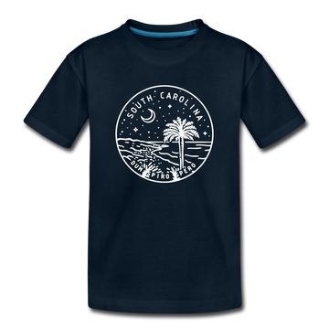 South Carolina Youth T-Shirt - State Design Youth South Carolina Tee - deep navy