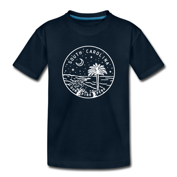 South Carolina Youth T-Shirt - State Design Youth South Carolina Tee - deep navy