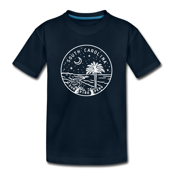 South Carolina Youth T-Shirt - State Design Youth South Carolina Tee - deep navy