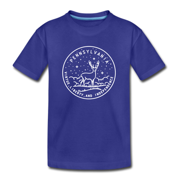 Pennsylvania Youth T-Shirt - State Design Youth Pennsylvania Tee - royal blue