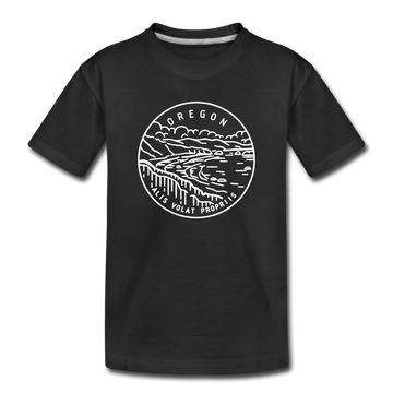 Oregon Youth T-Shirt - State Design Youth Oregon Tee - black