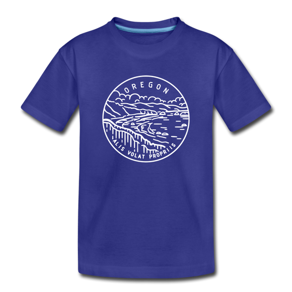 Oregon Youth T-Shirt - State Design Youth Oregon Tee - royal blue