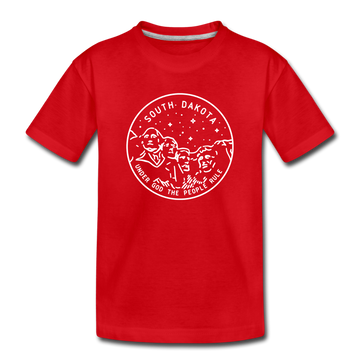 South Dakota Youth T-Shirt - State Design Youth South Dakota Tee - red