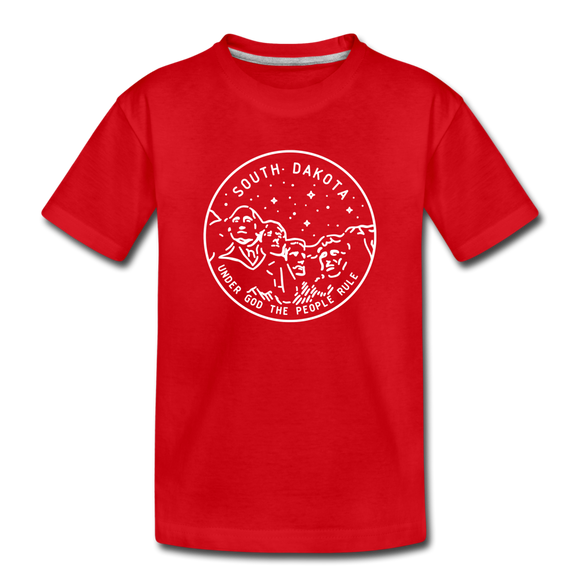 South Dakota Youth T-Shirt - State Design Youth South Dakota Tee - red