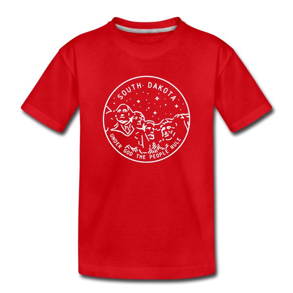 South Dakota Youth T-Shirt - State Design Youth South Dakota Tee - red
