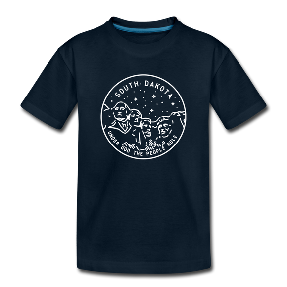 South Dakota Youth T-Shirt - State Design Youth South Dakota Tee - deep navy