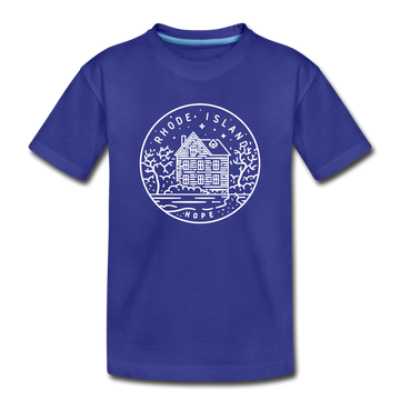 Rhode Island Youth T-Shirt - State Design Youth Rhode Island Tee - royal blue