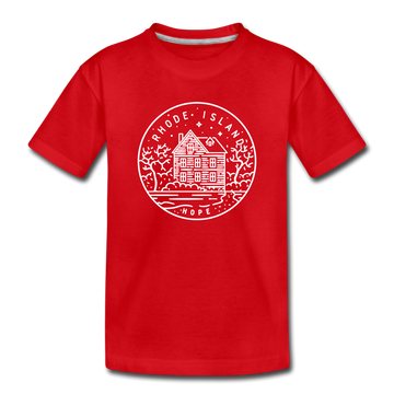 Rhode Island Youth T-Shirt - State Design Youth Rhode Island Tee - red