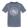 Rhode Island Youth T-Shirt - State Design Youth Rhode Island Tee - heather blue