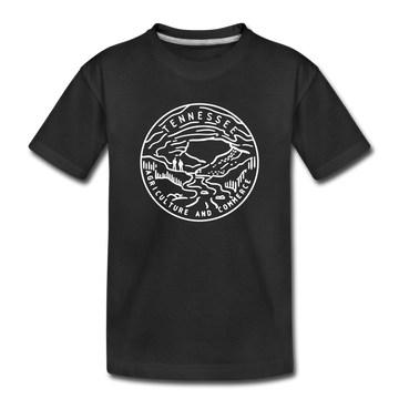 Tennessee Youth T-Shirt - State Design Youth Tennessee Tee - black