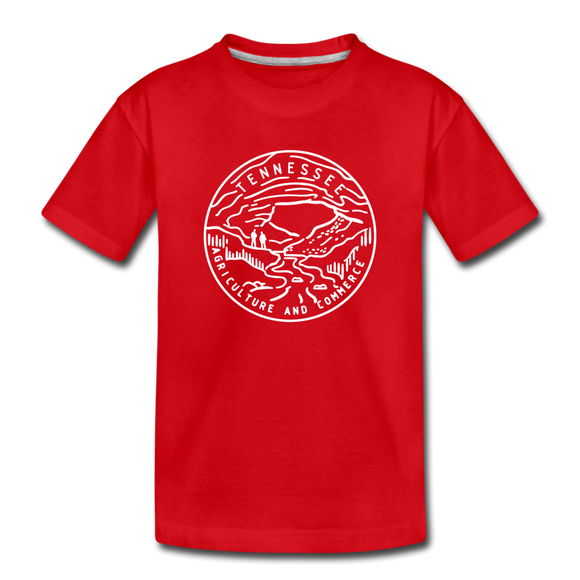 Tennessee Youth T-Shirt - State Design Youth Tennessee Tee - red