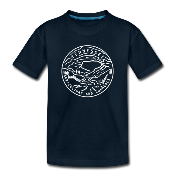 Tennessee Youth T-Shirt - State Design Youth Tennessee Tee - deep navy