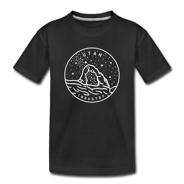 Utah Youth T-Shirt - State Design Youth Utah Tee - black
