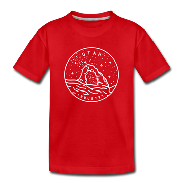 Utah Youth T-Shirt - State Design Youth Utah Tee - red