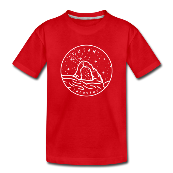 Utah Youth T-Shirt - State Design Youth Utah Tee - red