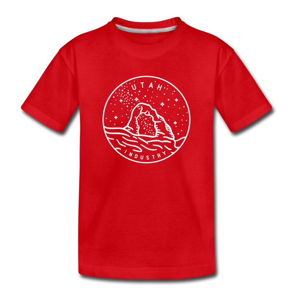 Utah Youth T-Shirt - State Design Youth Utah Tee - red