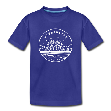 Washington Youth T-Shirt - State Design Youth Washington Tee - royal blue
