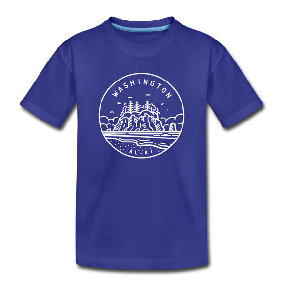 Washington Youth T-Shirt - State Design Youth Washington Tee - royal blue