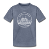 Washington Youth T-Shirt - State Design Youth Washington Tee - heather blue