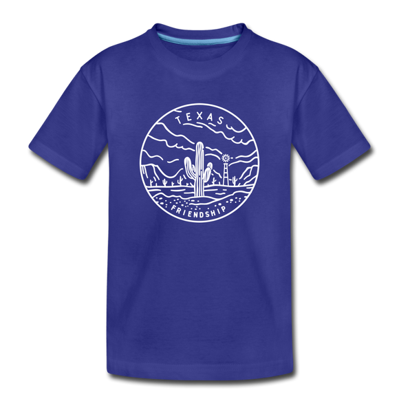 Texas Youth T-Shirt - State Design Youth Texas Tee - royal blue