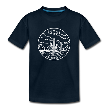 Texas Youth T-Shirt - State Design Youth Texas Tee - deep navy