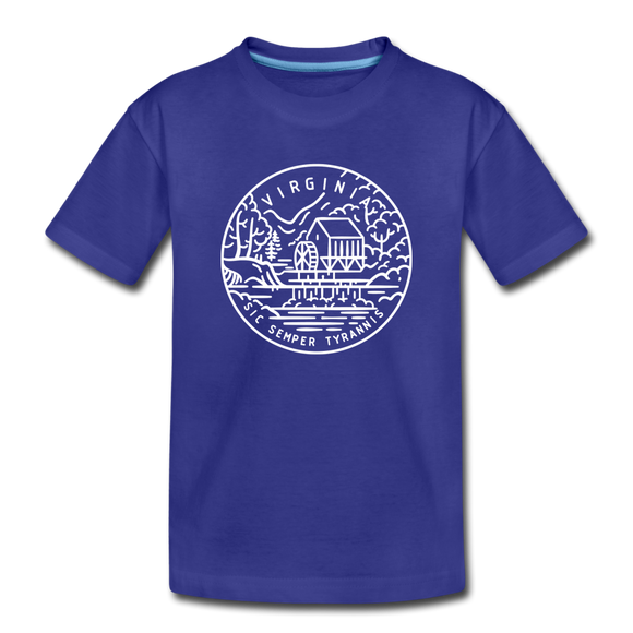 Virginia Youth T-Shirt - State Design Youth Virginia Tee - royal blue