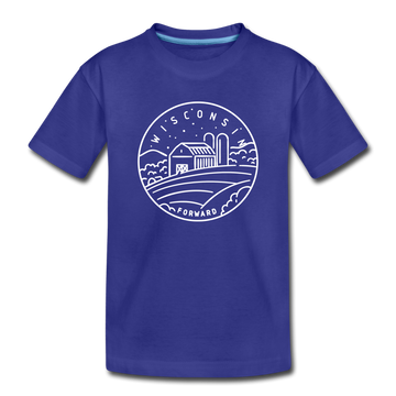Wisconsin Youth T-Shirt - State Design Youth Wisconsin Tee - royal blue