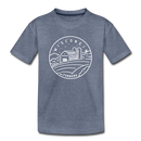 Wisconsin Youth T-Shirt - State Design Youth Wisconsin Tee - heather blue