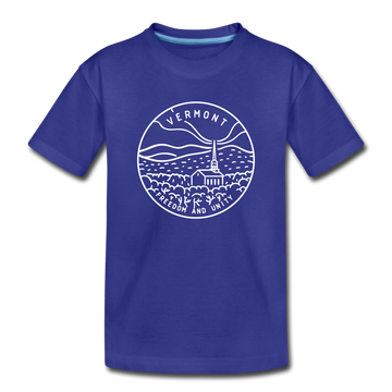 Vermont Youth T-Shirt - State Design Youth Vermont Tee - royal blue