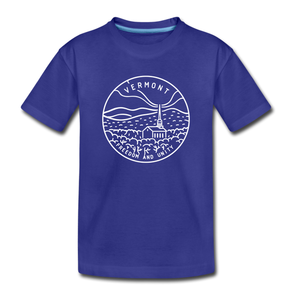 Vermont Youth T-Shirt - State Design Youth Vermont Tee - royal blue