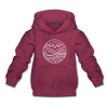 Alaska Youth Hoodie - State Design Youth Alaska Hooded Sweatshirt - burgundy