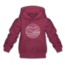 Alaska Youth Hoodie - State Design Youth Alaska Hooded Sweatshirt - burgundy