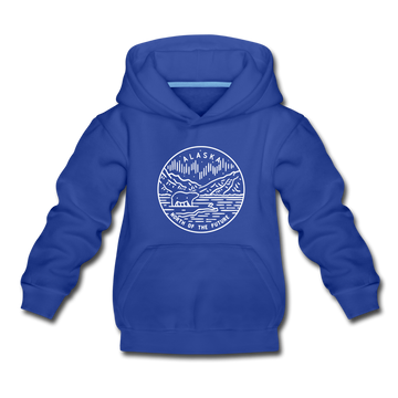 Alaska Youth Hoodie - State Design Youth Alaska Hooded Sweatshirt - royal blue