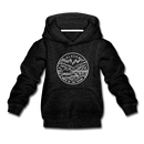 Alaska Youth Hoodie - State Design Youth Alaska Hooded Sweatshirt - charcoal gray