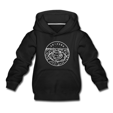 Arizona Youth Hoodie - State Design Youth Arizona Hooded Sweatshirt - black