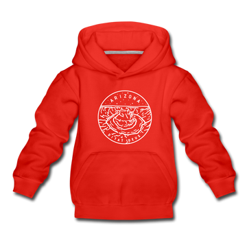 Arizona Youth Hoodie - State Design Youth Arizona Hooded Sweatshirt - red