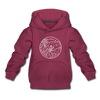 Arkansas Youth Hoodie - State Design Youth Arkansas Hooded Sweatshirt - burgundy