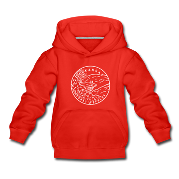 Arkansas Youth Hoodie - State Design Youth Arkansas Hooded Sweatshirt - red