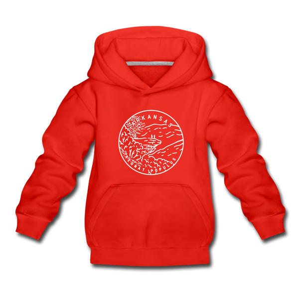 Arkansas Youth Hoodie - State Design Youth Arkansas Hooded Sweatshirt - red