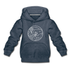 Arkansas Youth Hoodie - State Design Youth Arkansas Hooded Sweatshirt - heather denim