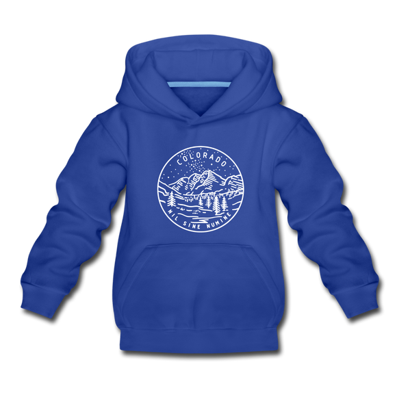 Colorado Youth Hoodie - State Design Youth Colorado Hooded Sweatshirt - royal blue